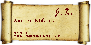 Janszky Klára névjegykártya