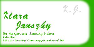 klara janszky business card